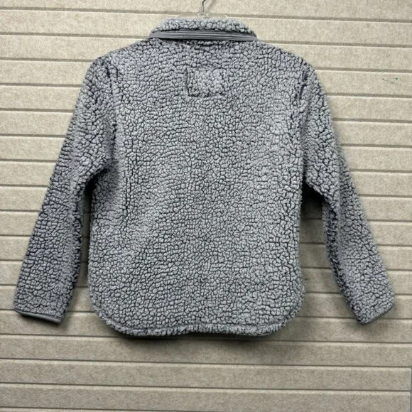 Cuddly Sherpa Girls 10/12 Fleece ¼ Zip Pullover Jacket Gray Cozy Warm Size 10/12 - Picture 2 of 9